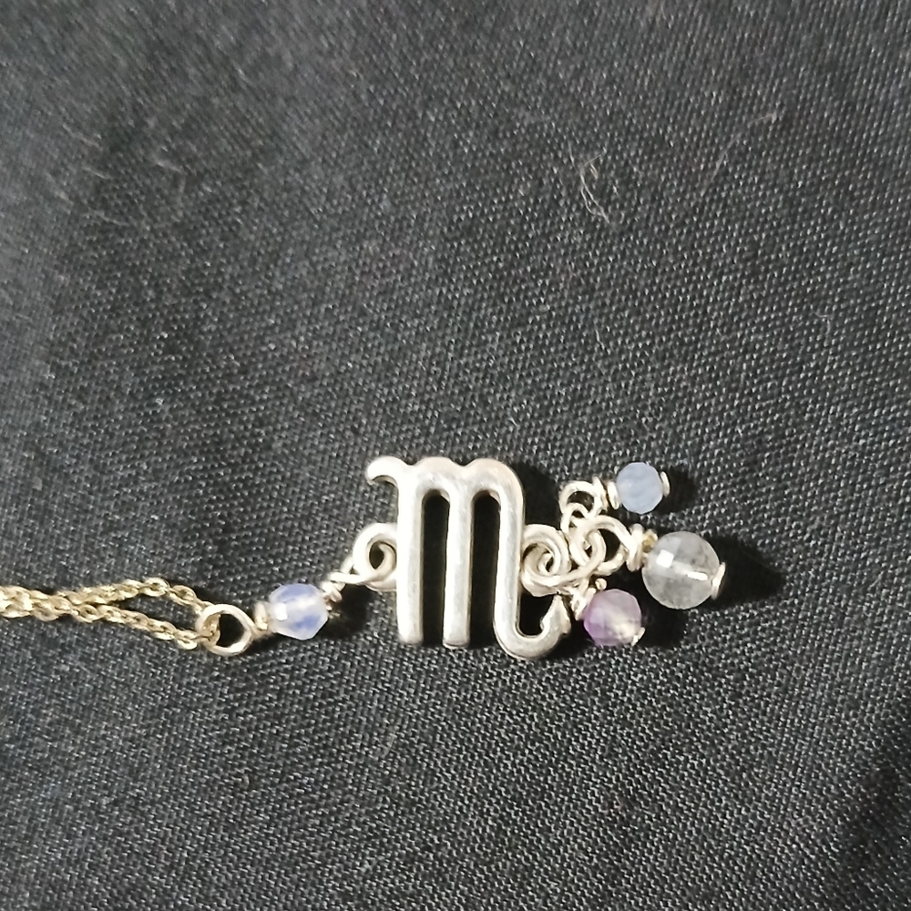 Sterling silver Scorpio pendant necklace